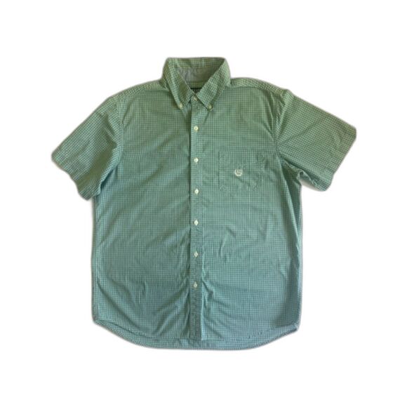 CHAPS Lot of 2 Men's SZ L SS Button Down Shirts Multi Color Checker Plaid Light - Picture 3 of 16